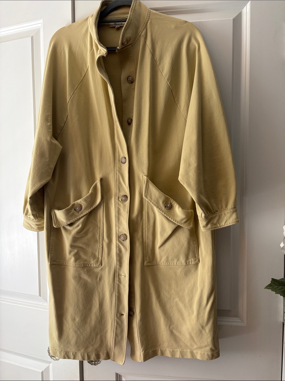 Madewell Light Mustard Button-Front Trench Coat